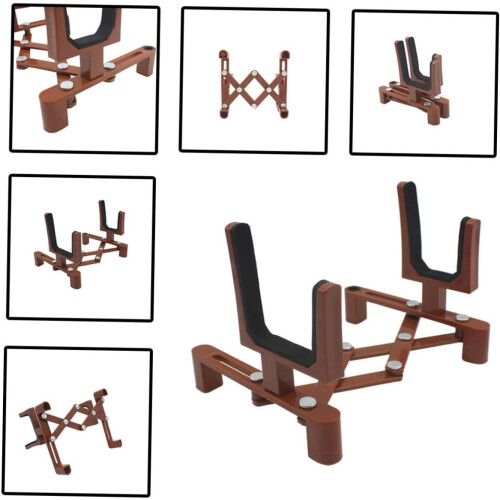 Violin Stand Coffee Color Foldable Floor Holder ScratchResistant Stable Display for Fiddle 1