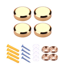 Quatre vis de miroir biseautées en laiton doré adaptées à-19mm