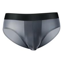 String Thong Sexy Men's Seamless Briefs Men's Ice Silk Men's Underwear Invisible and Scar Comfortable Support Gray XL