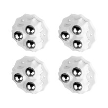 4 Stück selbstklebende Rollen, Rad ohne Bohrer,-Weiß