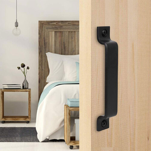 2/4Pcs Black Barn Door Handle Wardrobe Cabinet Door Pulls-2pcs 2