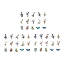45pcs Vintage Fairy Stickers PET Scrapbook Decorative Adhesive for Journaling
