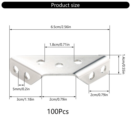 Connecteur d'angle de meuble en acier inoxydable, Support 1