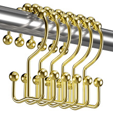 Smooth Gliding Shower Curtain Hooks, Experience Rust Proof Elegance With A Double Sided Design That Enhances Your Bathroom Decor, Set Of 12