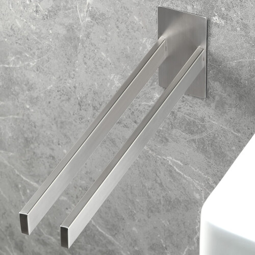 Versatile Stainless Steel Towel Rack For Kitchen, Wall Mounted Space-Saving Storage With Rust Proof And Moisture Resistance 2