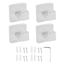 Home Organization Suction Cup Hook Clip 8pcs Set-brushed silver
