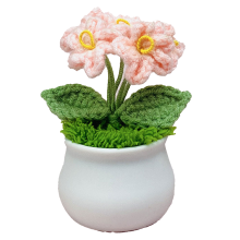 Flori artificiale croșetate pentru decorarea biroului acasă, flori lucrate manual cu aspect realist și material premium, floare simulată care nu