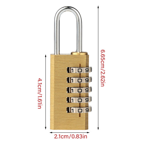 Robustes Zahlen-Vorhängeschloss aus massivem Messing mit 2