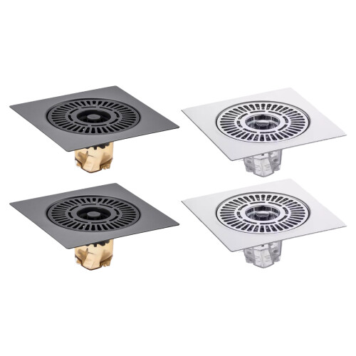 2Pcs Stainless Steels Floor Drain AntiBlocking -bright silver 1