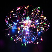 Solar-Lichterkette (10 m) mit 100 LEDs, mehrfarbigem Funkeln, Kupferdraht und 8 Modi, flammenlosem Kerzenlicht für Hochzeiten, Gartenpartys und