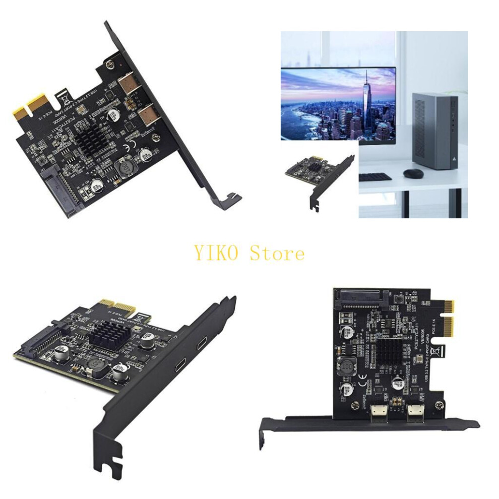 K32c Pcie 1X To Usb 3.2 Gen2 Adapters Type C Gen2 10Gbps Expansion Cards 6935161443721