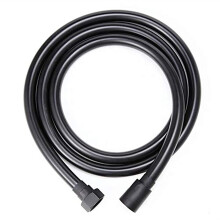 Stainless Steel Hose, Shower Hose, PVC, Black, 1.2 m, 360Degree Rotation, Pressure Copper Cap