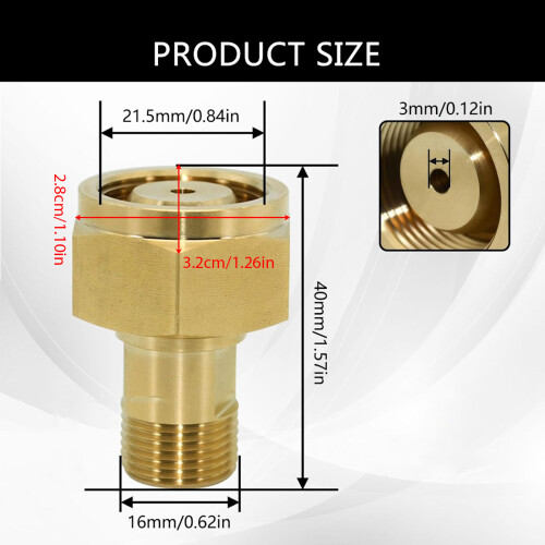 Practical Sturdy Brass Acetylene Adapter CGA 520 to-G520B200 1