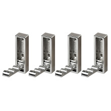 4-teiliger Klapphaken für die Wand. Eleganter-Gebürstetes Nickel