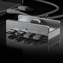 10Gbps USB C USB Hub 4 Anschlüsse Aluminium USB 3.1 Docking-Hub-Klemme für Schreibtischcomputer mit 5V 2A zusätzlichem Netzteilanschluss