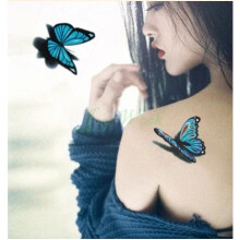 Temporärer Tattoo-Aufkleber 3D-Schmetterlings-Tattoo-Mädchen kleine Tatto-Aufkleber Blitz-Tattoos Fake-Tattoos Wasserdichte Körperkunst
