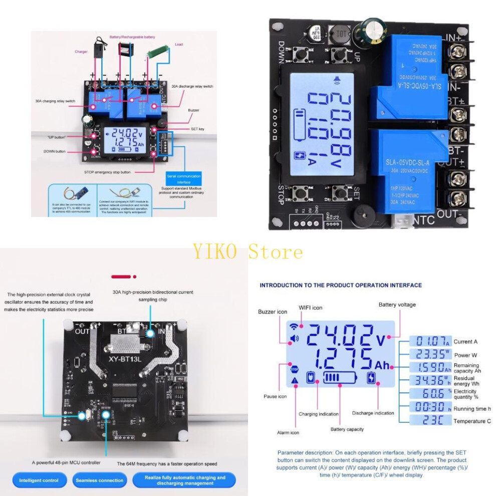 K32c Programmable Discharge Controller Lcd Display Low Voltages Cutoff Switchs 6935161437164