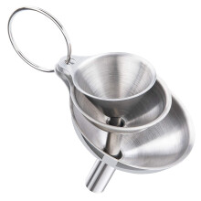 Kleiner Trichter Set, 3 Stück Edelstahl Küchentrichter, 3 Größen, silberfarben