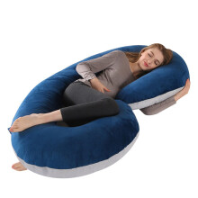 Full Body Maternity Pillow C Shaped Pregnancy Pillow 150x80Cm with Zip Detachable Jersey Cover for Nursing and Breastfeeding Support