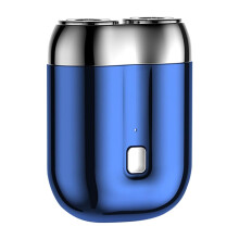Mini DualHead Electric Shaver for Men USB Rechargeable Fast Charging Washable Blades Blue