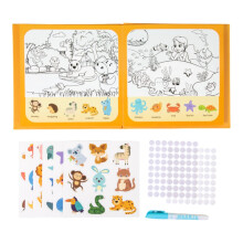 Coloring cards, sticker book, practical activity book, water painting books for kindergarten children, airplane, animal