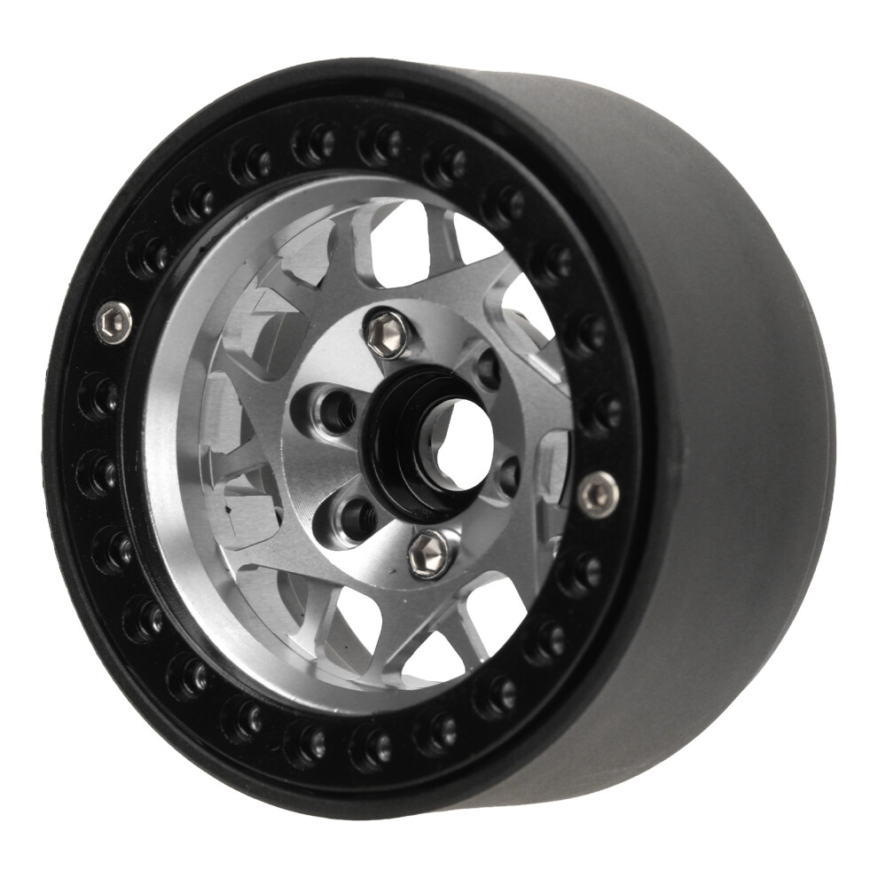 4Pcs Aluminum Alloy Rc Crawler Rims 1.9In For Scx10 Silver 7891368987248