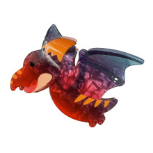 Hair Claw Clip Large Nonslip Acrylic Cute Dinosaur Red Dragon Design Secure Grip Hair Accessory