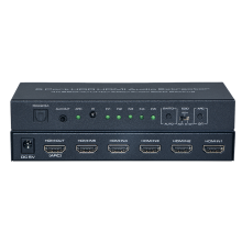 HDMI-Switch 5 in 1 out, 4K@60Hz mit ARC Audio Extractor HDMI 2.0 HDR und Fernbedienung Black