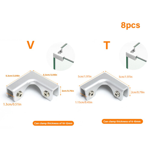 8er-Pack Fliesenbefestigungsclip,-10 bis 12 mm 1