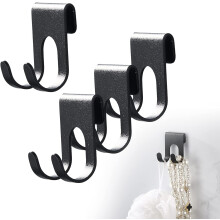 Minimalist Clean Design Shower Hooks, Self-Adhesive For Glass Tiles Marble Walls (4pcs)