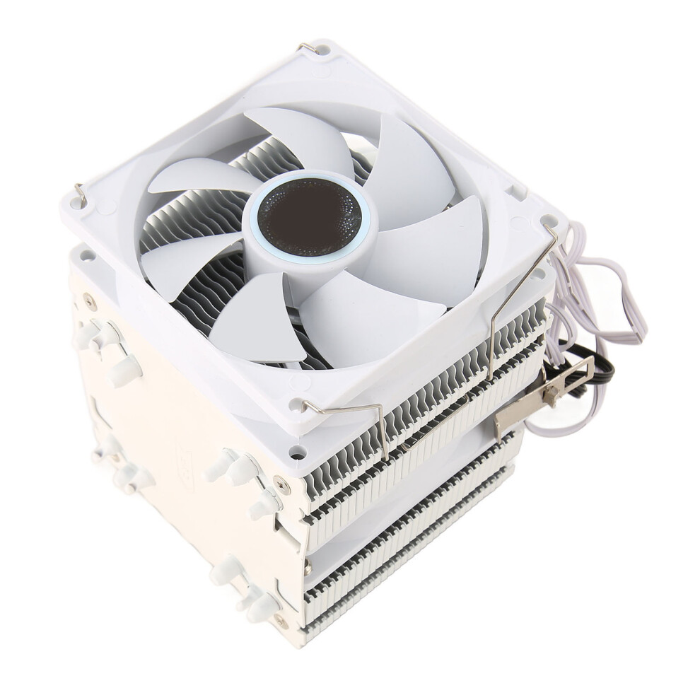 9Cm Dual Tower Cpu Cooler, Copper + Aluminum, 90X90x25mm White 7631368988452