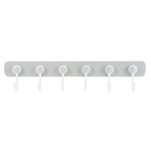 Patère murale en ABS gris, construction robuste anticorrosion, installation sans perçage grâce à ses autocollants, organisateur de rangement pour