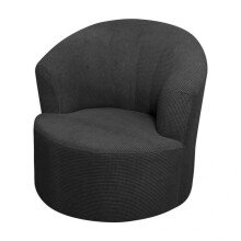 Skin Friendly Armchair Slipcover, Breathable Stretch Soft Round Club Armchair Slipcover with Jacquard Fabric, Easy Care and Installation Furniture Pro