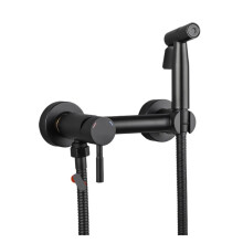 Bidet Faucet Stainless Steel Handheld Sprayer, Hot and Cold Water Mixer, Toilet Bidet Set, Black Finish