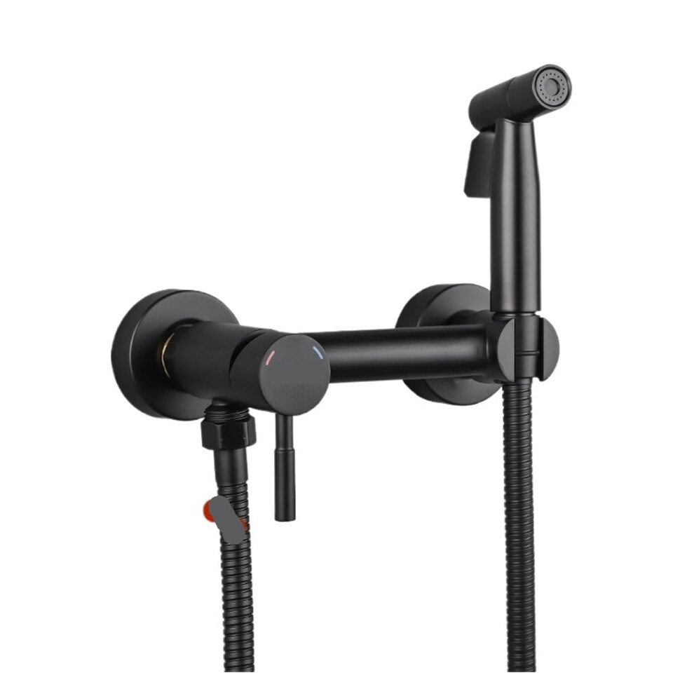 Bidet Faucet Stainless Steel Handheld Sprayer, Hot And Cold Water Mixer, Toilet Bidet Set, Black Finish 9347817907223