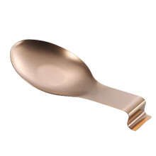 Repose-cuillère polyvalent en acier inoxydable, grande taille avec base à poignée équilibrée pour une stabilité optimale, finition or rose