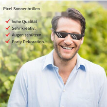 Sjove, sjove solbriller med pixeleret design, dekorative mosaikbriller til maskerade og natklubarrangementer, UV-beskyttelse, letvægts unisex