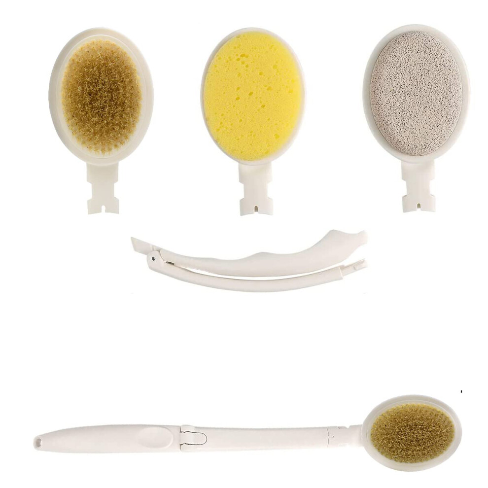 In 1 Bath Brush Set, Extra Long Handle For Unmatched Reach, Foldable Body Bath Brush, Multifunctional Shower Brush With Soft Bristles, Exfoliating