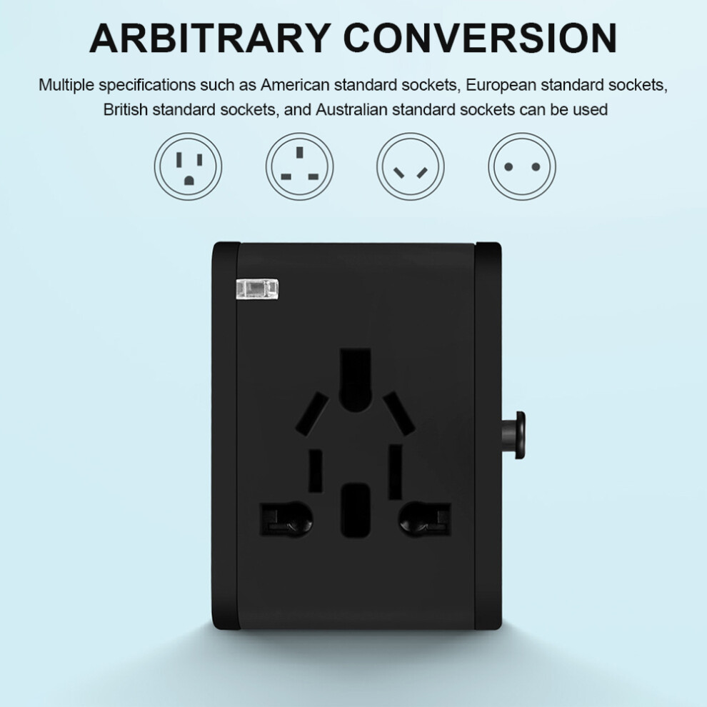 Universal Travel Adapter, Global Converter With Intelligent Charging, Perfect For Multi-Country Journeys, 2 Usb-C & 2 Usb-A Ports, Safe And Reliable 9128293486514