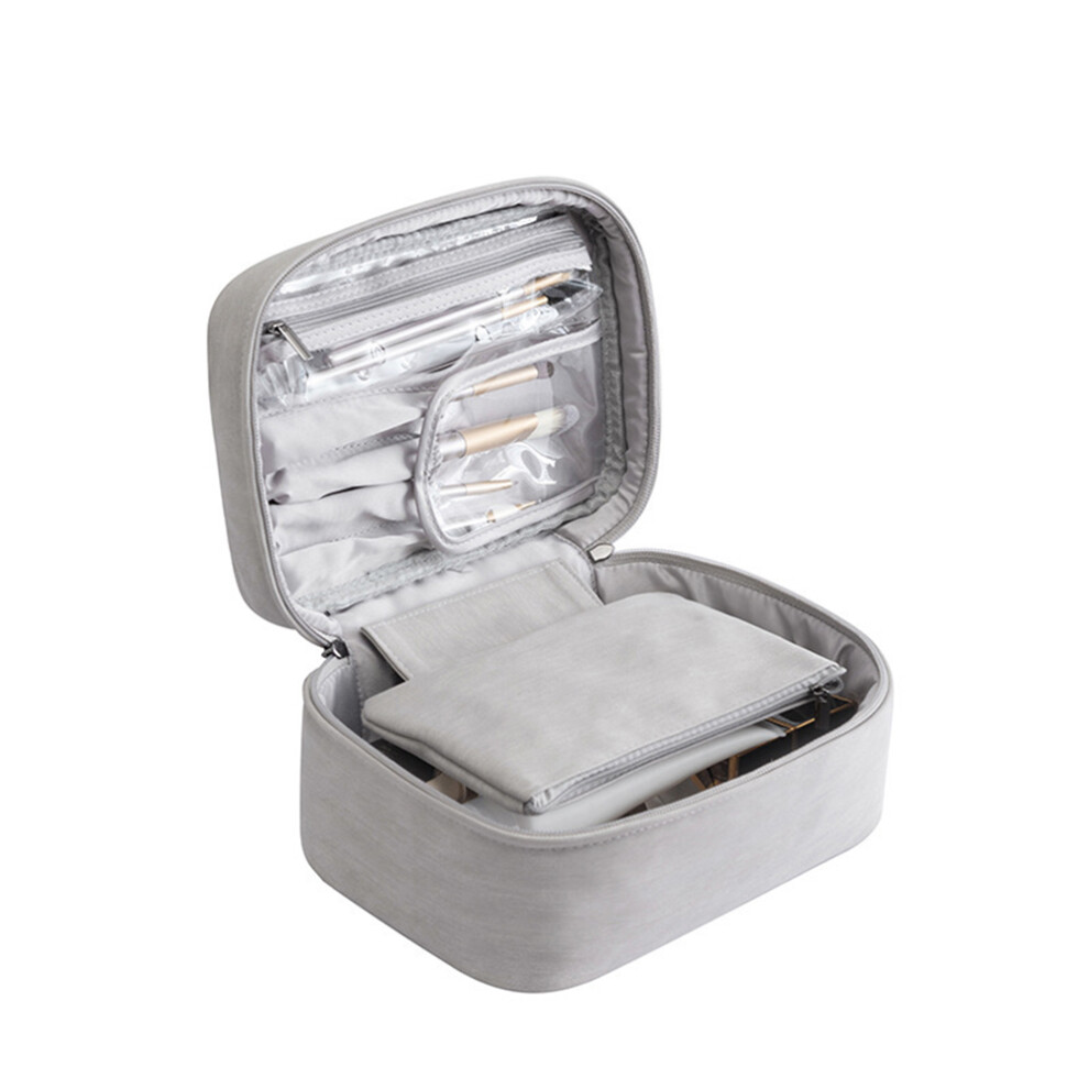 White Fashionable Makeup Organizer, Detachable Clutch, Premium Material For Women, Girls,