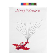 Feestelijk gastenboek met handtekeningen, creatieve kerstdecoratie, gepersonaliseerde kerstversiering, vingerafdrukschilderij op canvas, elegant en