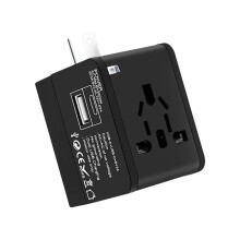 Internationale stekkeradapter, een slimme reisaccessoire voor efficiënt opladen, ontworpen voor de globetrotter, een alles-in-één reisstopcontact