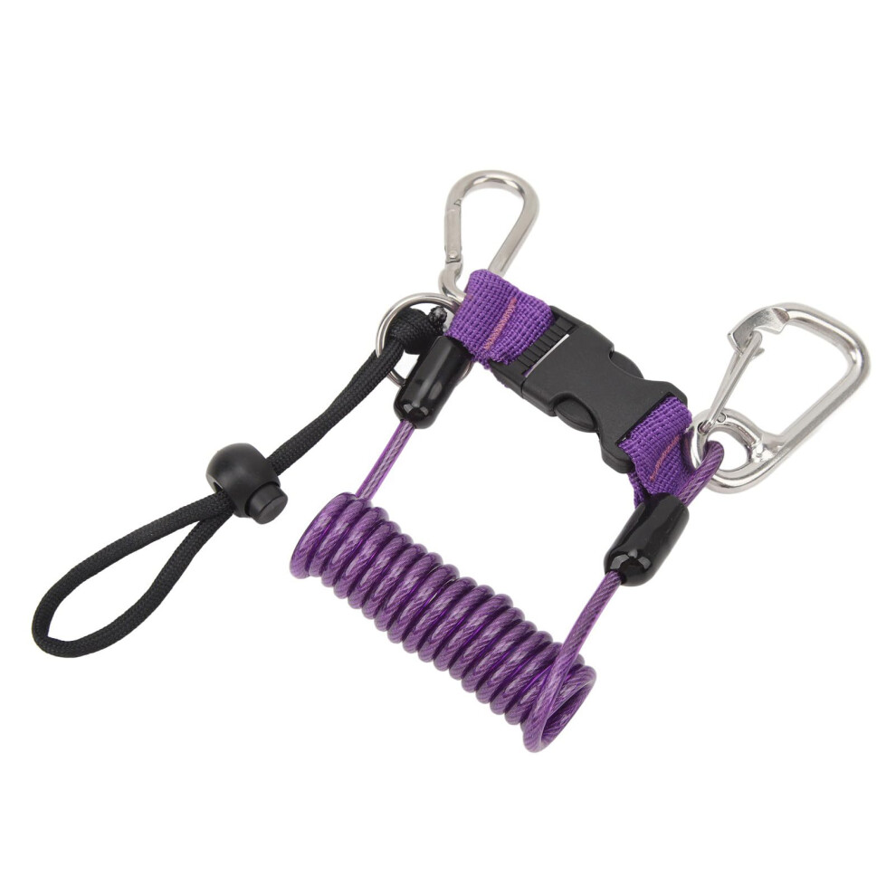 Flexible Antilost Diving Camera Rope From Stainless Steel For Underwater Photography Purple 9187378822722