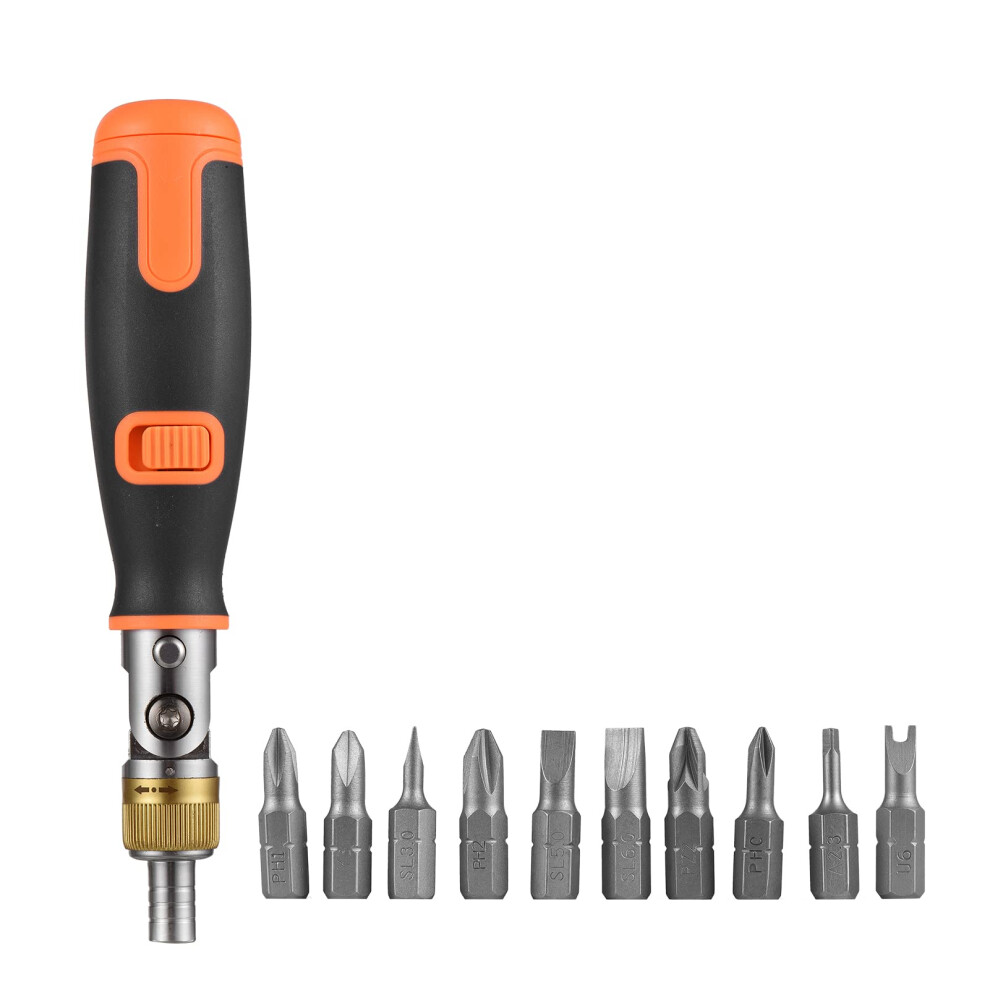 10In1 Ratchet Screwdriver Set With 10Piece Bits Adjustable Rightangle Ergonomic Handle Ratchet Screw Drivers 9189345208614