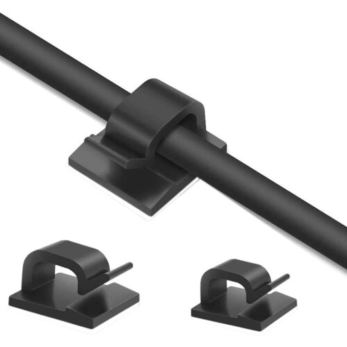 Selbstklebende Kabelhalter 50er-Pack Black