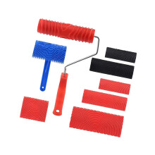 8pcs Wood Grain Painting Tools Set Empaistic Grain Pattern Reusable Texture Wall Painting Roller for Patio Floor Wallpaper