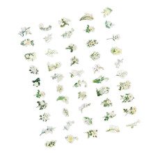 100 Stück Natur Blumenaufkleber für Scrapbooking & DIY-Tagebücher Grünpapier