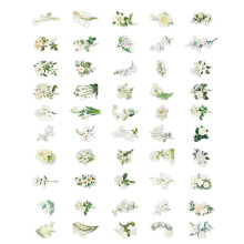 100 Stück Natur Blumenaufkleber für Scrapbook – Selbstklebende Papier DIY-Zubehör