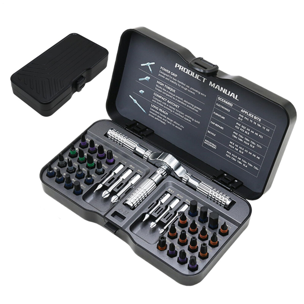 Screwdriver Ratchet Set 40In1 Magnetic Driver Bit Kit For Electronics, Woodworking, Plumbing 9347817907773