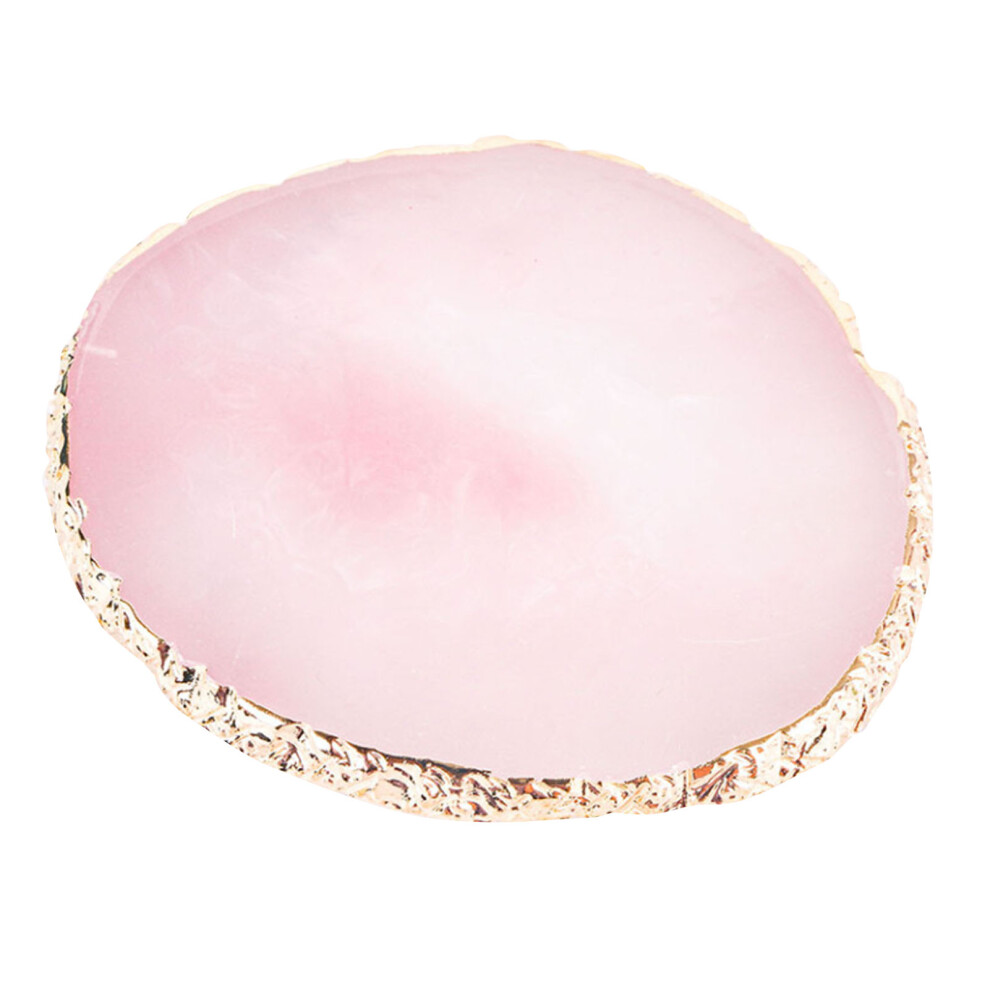 Gold/Pink Hem Trim Agate Nail Art Palette Resin Display Board For Salon